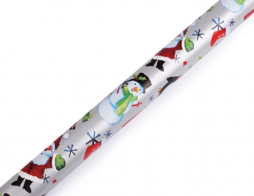 Geschenkpapier Weihnachtsmotive Santa silber 70cmx2m